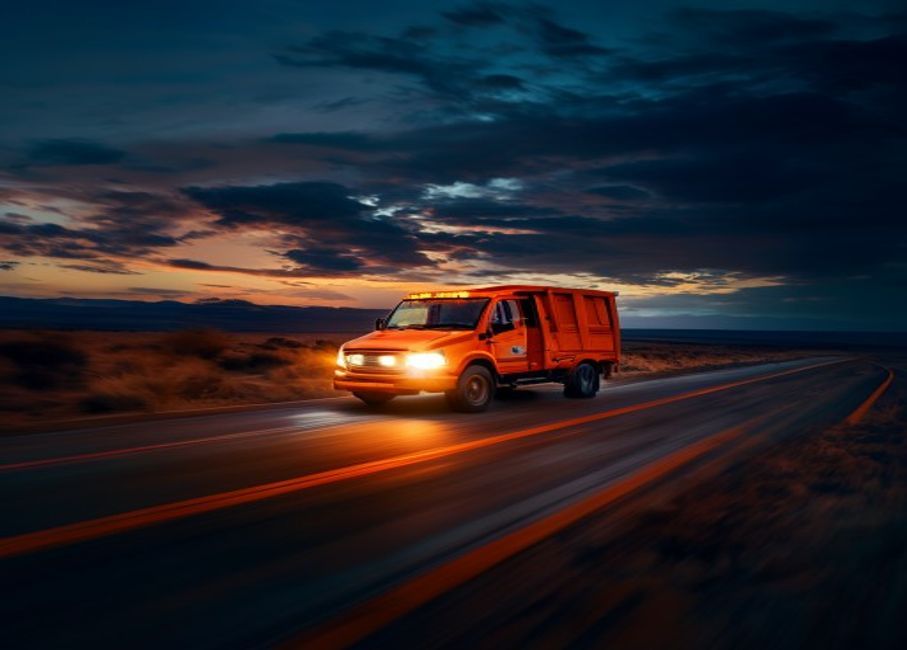 OverhaulOS recovery truck heading to a roadside truck breakdown